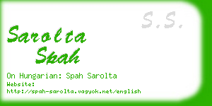 sarolta spah business card